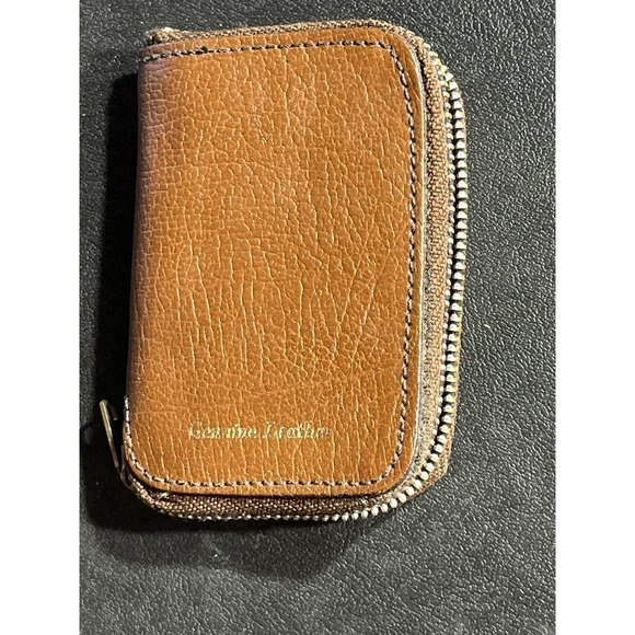 Vintage Genuine Leather Key Holder Zippered Pouch - Picture 1 of 6